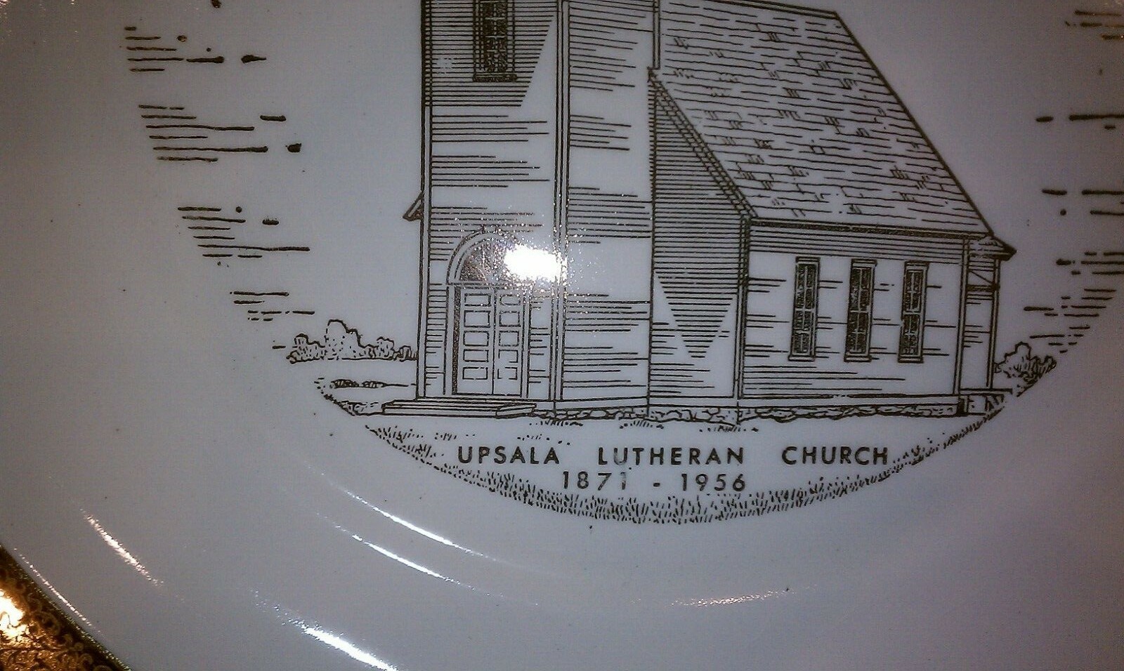 Vintage 1956 Commemorative 75th Anniversary Plate Upsala, MN Lutheran