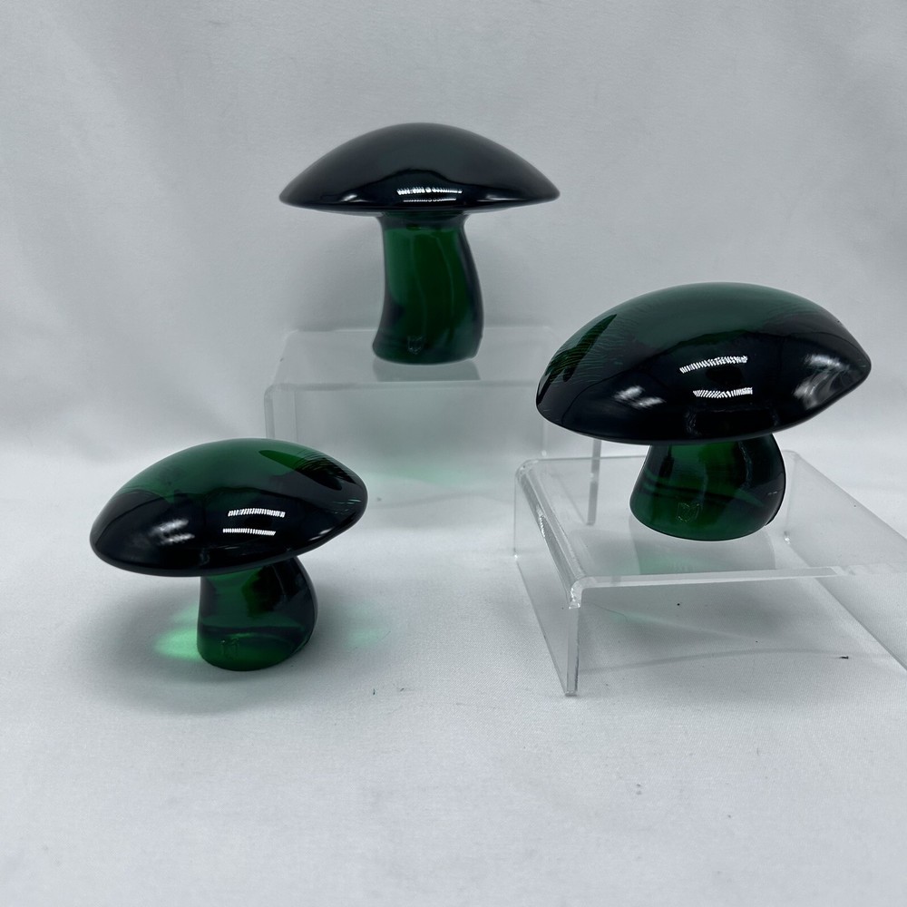 Viking Mold Mushrooms by Mosser Set of 3 Rare Edition Green VTG MCM Decor S/M/L