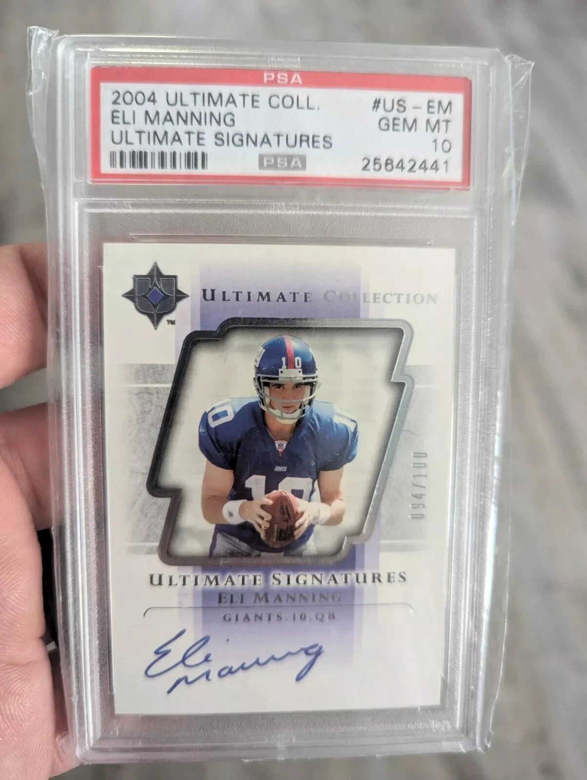 Eli Manning Ultimate Collection Ultimate Signatures #USEM Base