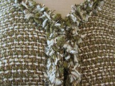 CAbi womens Sm Phoebe 343 ivory tan brown gold metallic boucle jacket tweed New