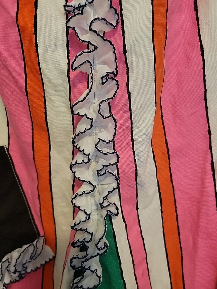 Vintage Handmade Clown Costume Striped Circus Movie Prop READ See Measurements - image 4 of 4