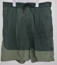 Cherokee Swim Trunks Men Sz XL Mesh Lined Army Green Drawstring