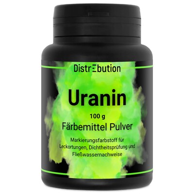 Uranin Färbemittel Fluorescein | 100g Pulver | Markierfarbstoff für Leckortung