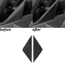 Real Carbon Fiber Exterior Side A-Pillar Panel Trim For Ford Mustang GT 2024-25