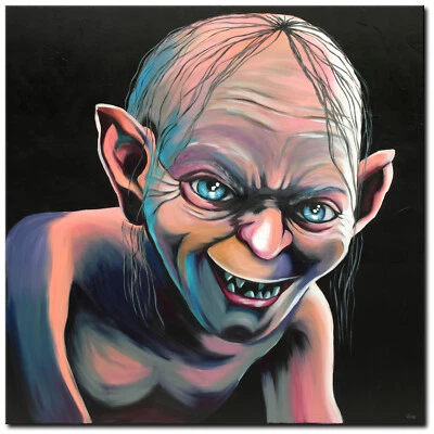 Acryl Bild Gemälde Modern Mann Porträt Gesicht Abstrakt Gollum Original NOVAARTE - Bild 1 von 4