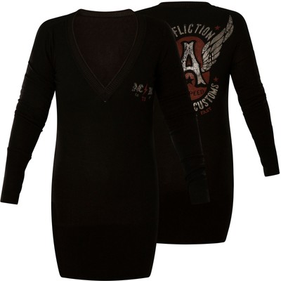 AFFLICTION Damen Pullover AC Petrol Shop Schwarz
