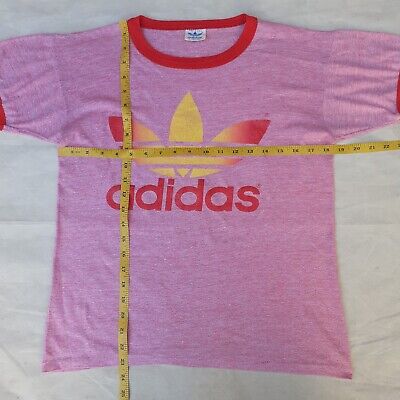 Vintage 80s adidas Ringer Shirt Women's Small Red Rainbow Vintage 80s adidas Ringer Shirt Women's Small Red Rainbow