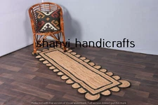 Natural Braided Indian Jute Floor Area Rag Rug Rectangle Woven Jute Rag Rugs