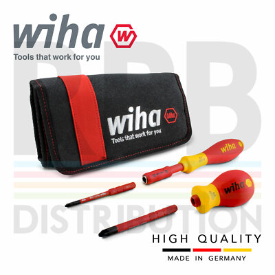 Wiha 41232SlimBit Screwdriver Phillips Pozidrive Slotted 9pcs VDE Electrician