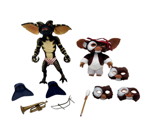 Gizmo 3.5" & Stripe 6.25" Gremlins Action Figures by Neca 2020 Loose Incomplete