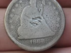 1868 Seated Liberty Quarter- About Good Obverse Details
