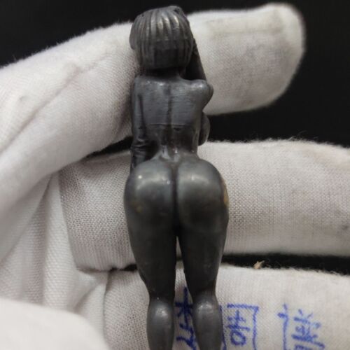 Schwarz Massiv Bronze Erwachsene Handwerk Akt Sexy Fett Ass Modell Statue Ornamente - Bild 3 von 5