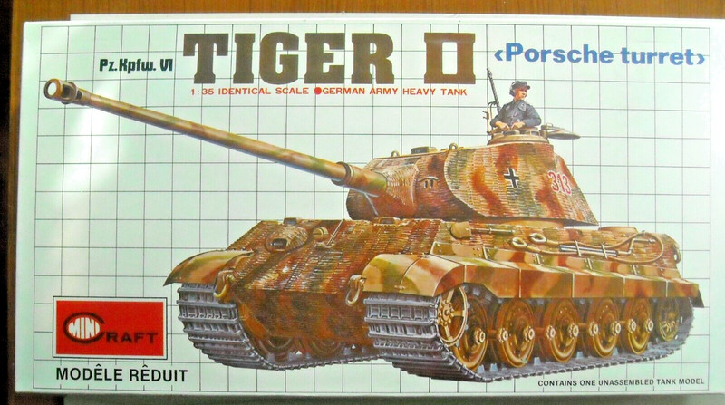 Minicraft Pz. Kpfw. VI Tiger II (Porsche Turret) Tank 1:35 kit 1305 200+ PCS NIB