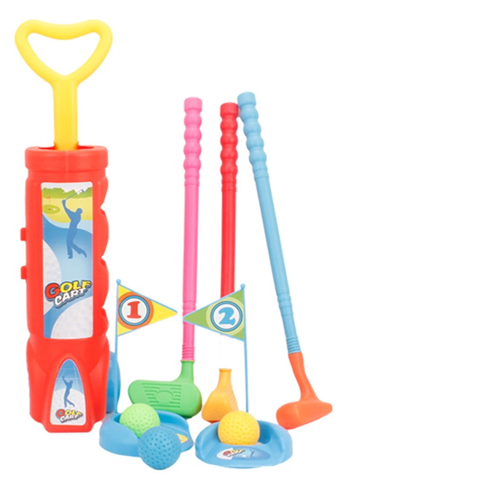 Kinder Golf Set Kunststoff Mini Putter Club Caddy Kugeln Sommer Spaß Spiel Sport - Bild 3 von 4