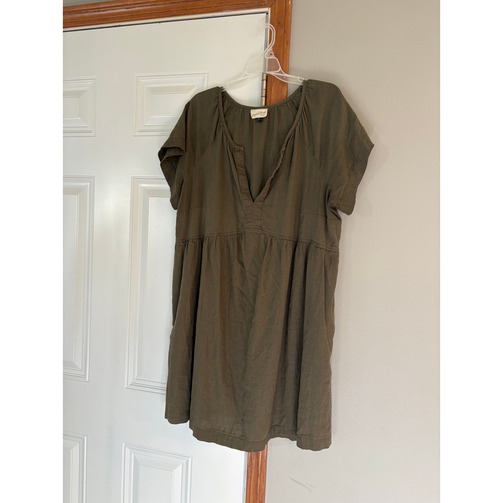 Universal Thread Linen Blend Mini Shift Dress Oli… - image 4