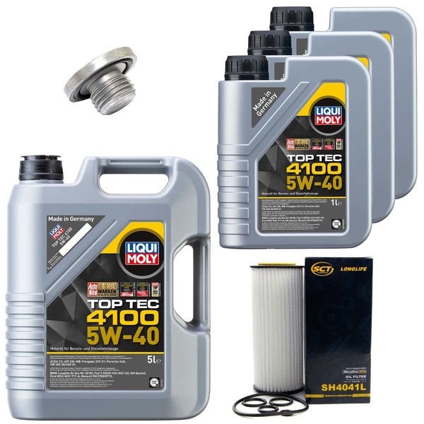 MotoröL Filter Set Top Tec 4100 5W-40 8 Liter + Schraube FüR BMW X3 3Er 5Er X5-image