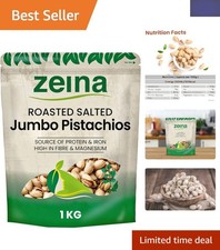 1Kg Zeina Jumbo Pistachios - Superior Buttery Taste, Resealable for Freshness