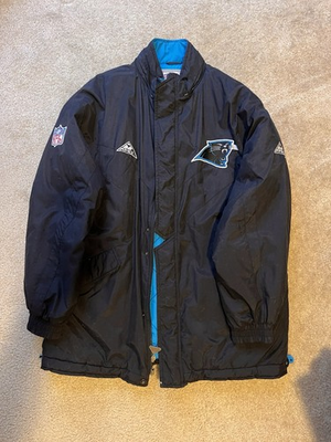 #ad #ad NFL Pro Line Apex One Carolina Panthers Men#x27;s Zip Puffer Jacket Size XL $79.99