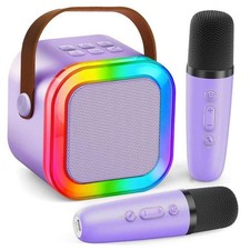 Karaoke Machine for Kids Adults, Portable Mini Bluetooth Speaker with 2