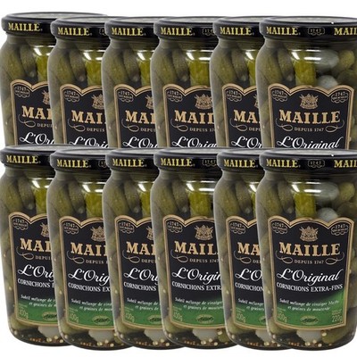 Maille Mini Gurken Cornichons Extra fein 12er Tray  12 x 400 Gr. aus Frankreich