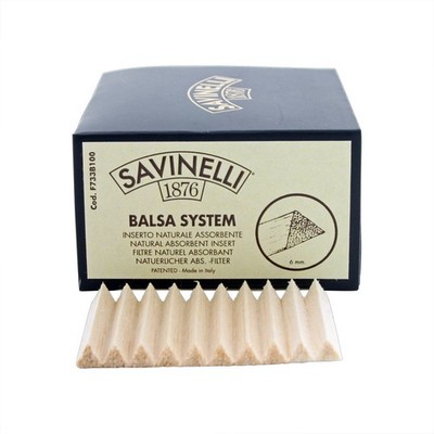 Savinelli 1876 Balsa 6mm Minibox Filter / Pfeifenfilter, 100 Stück