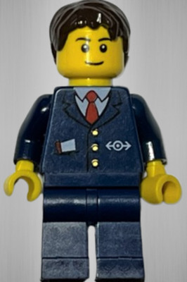 Lego  Minifigur hol094, Holiday Event Christmas Train, Schaffner Zugführer Bahn
