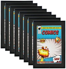 Comic Book Frame, 8 Pack, UV Protection,Black Mat, Fits Current Comics up to ...