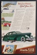 1939 Nash LaFayette &ldquo;Don&rsquo;t Let Others Spoil Fun&rdquo; 4 Door Sedan Color Ad-Original