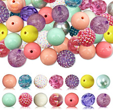 50Pcs Chunky Bubblegum Beads for Adult Crafts Making Pinkycolor 