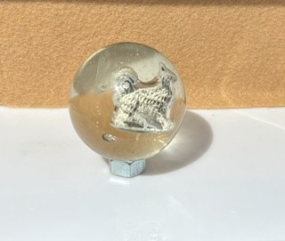 Vintage Handmade German Glass Sulphide Marble. 1 39/64”