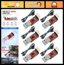 6-Pack USB to TTL Serial Adapter CP2102 6-Pin Converter for 3.3V/5V Logic, Jumpe