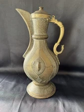 Antique Islamic/ Arabic Central Asian Brass Teapot Ewer Muslim Bukhara Samarkand