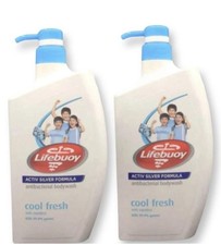  2 Pack Lifebuoy Cool Fresh Body Wash Activ Silver w/ Menthol Pump Bottles New