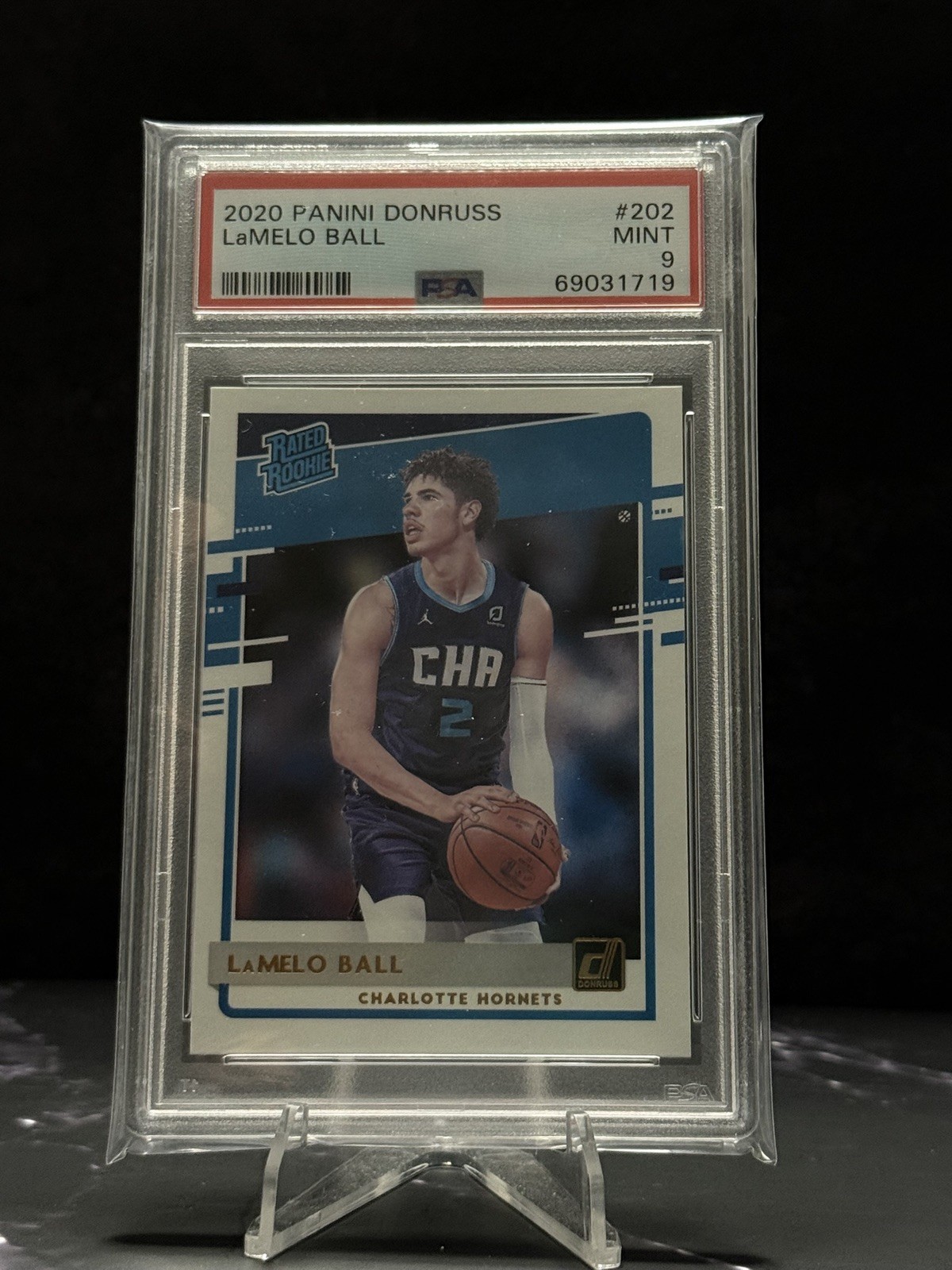 2020-21 Panini Donruss Basketball - Rated Rookies LaMelo Ball #202 (RC) PSA 9