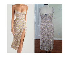 NEW House CB Charlotte Peony Dress Green XL Lace Slit Babydoll Romantic Wedding