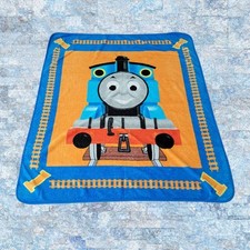 VTG Thomas the Tank Engine Kids Plush fleece Blanket Throw Train Railroad Track