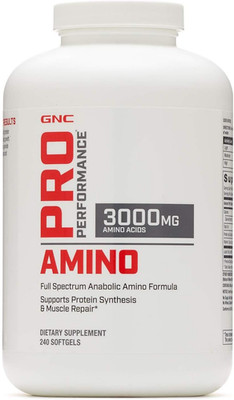 GNC Pro Performance Amino 3000Mg, 240 Softgels, Supports Protein Synthesis and M