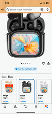 True Wireless Bluetooth Earbuds with Charging Case Touchscreen Case