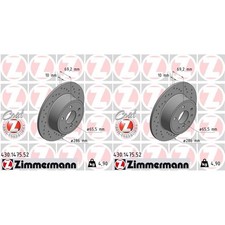 2x ZIMMERMANN SPORT Z BREMSSCHEIBEN 286mm GELOCHT HINTEN passend für OPEL VECTRA