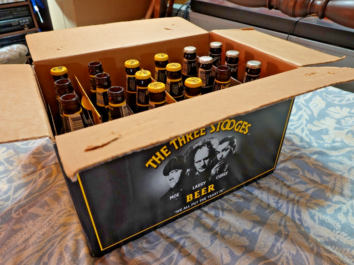 3 6-packs Three Stooges Beer by Panther Brewing, with box! Some