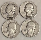 Lot of 4 90% Silver 1939x1 1942x1 1951x1 1954x1
