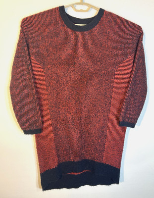 B+ab Women's XS Oversize Black & Red Stripe Knit Sweater/Dress