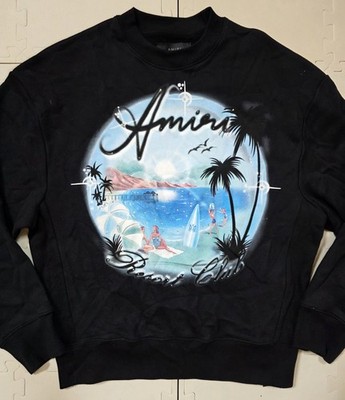 $765 NWT AMIRI Resort Club Paradise Airbrush Sweatshirt Black Men's S Small