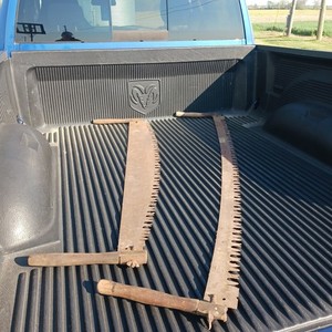 GREAT Vintage CROSSCUT SAW 66" Long Blade Wooden Handles OLD TOOL L@@K