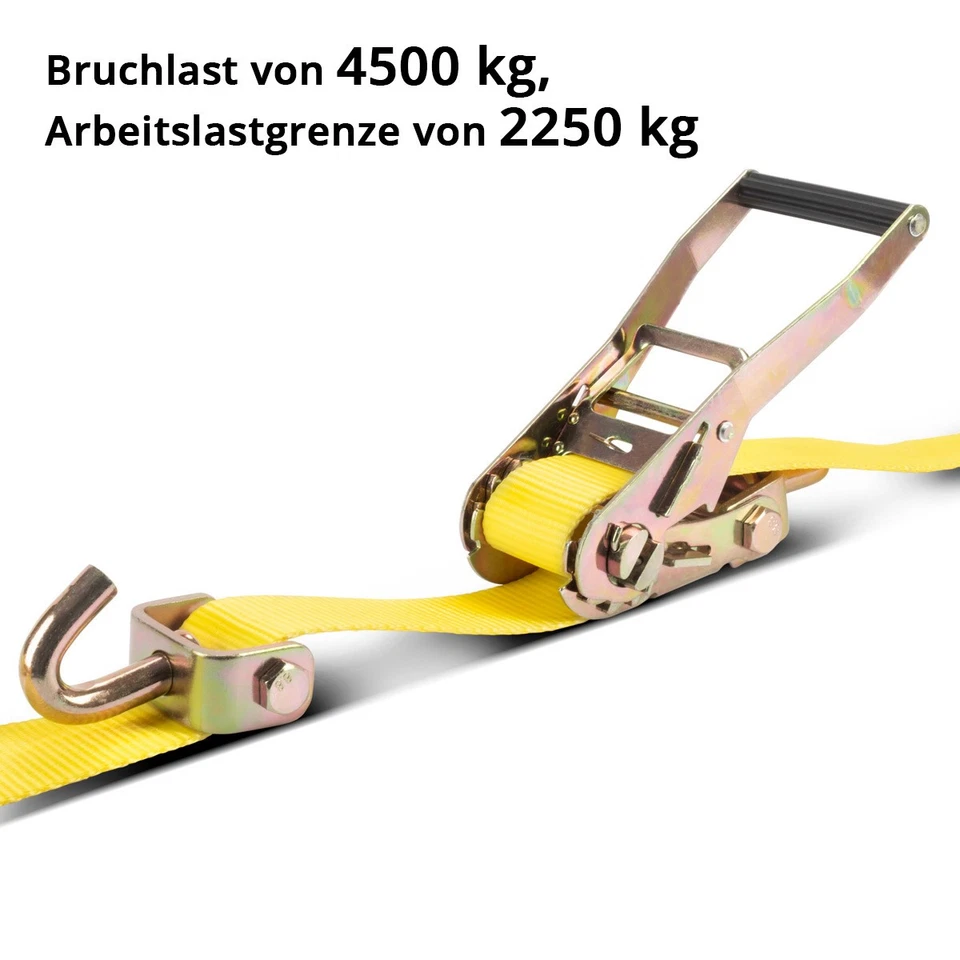 STAHLWERK Radsicherung 3m 2.250 kg Ratschengurt Spanngurt Zurrgurt Autotransport - Bild 2 von 4
