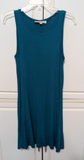 Ann Taylor Loft Swing Dress Extra Small XS Sleeveless Trapeze Emerald Green