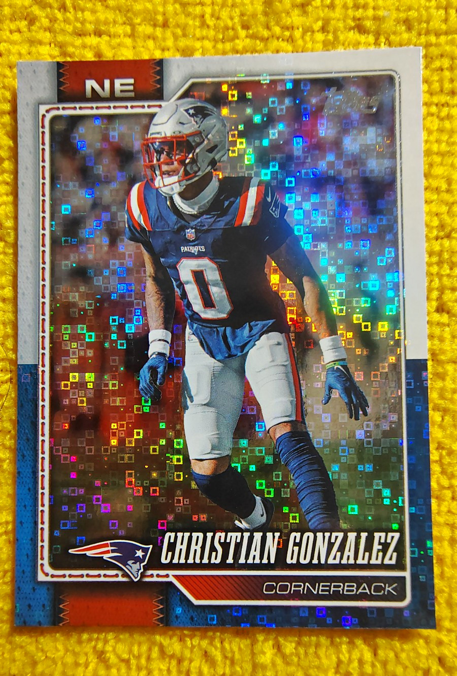 2026 Topps Christian Gonzalez #139 Blue White Parallel New England Patriots