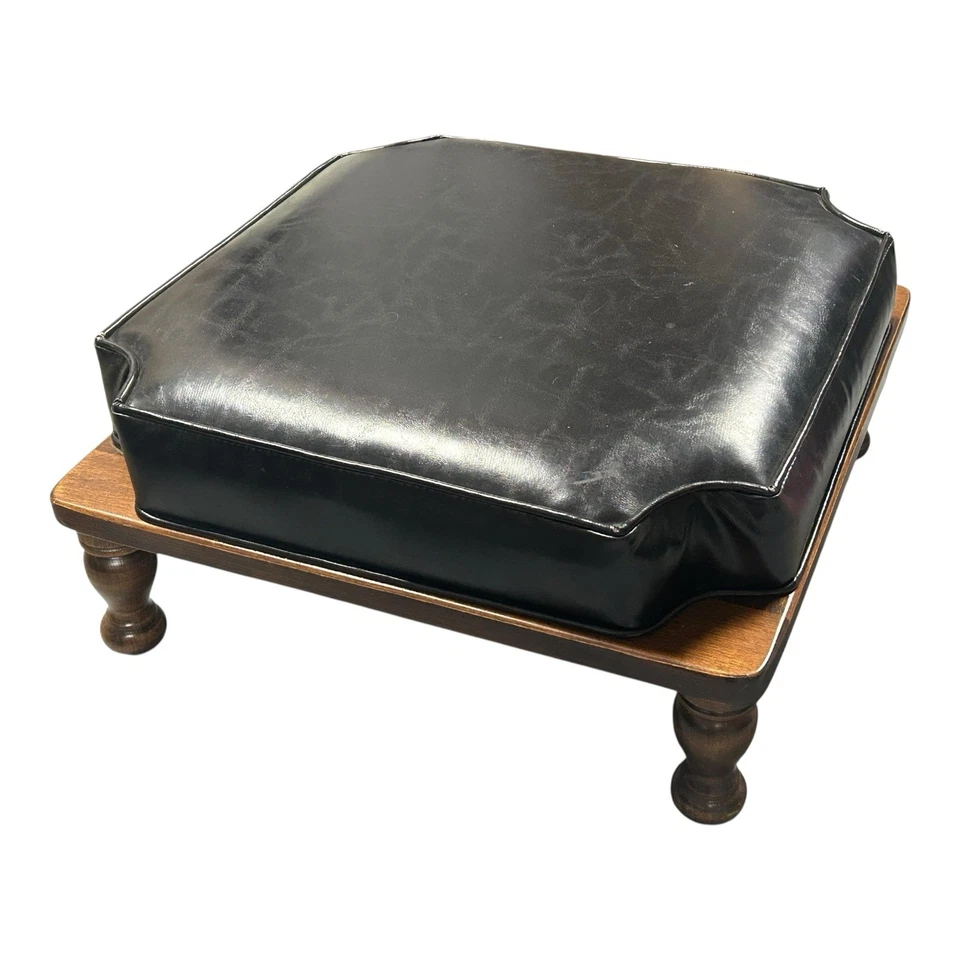 Ethan Allen Style Stacking Foot Stool Brown Ottoman Mid-Century Vintage - Image 2 of 4