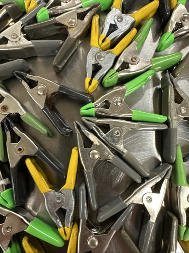 Lot Of 48 - 1" Spring Clamp, Green, Yellow, Black, Gray - Picture 7 of 13