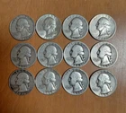 12 Silver Washington Quarters 90%